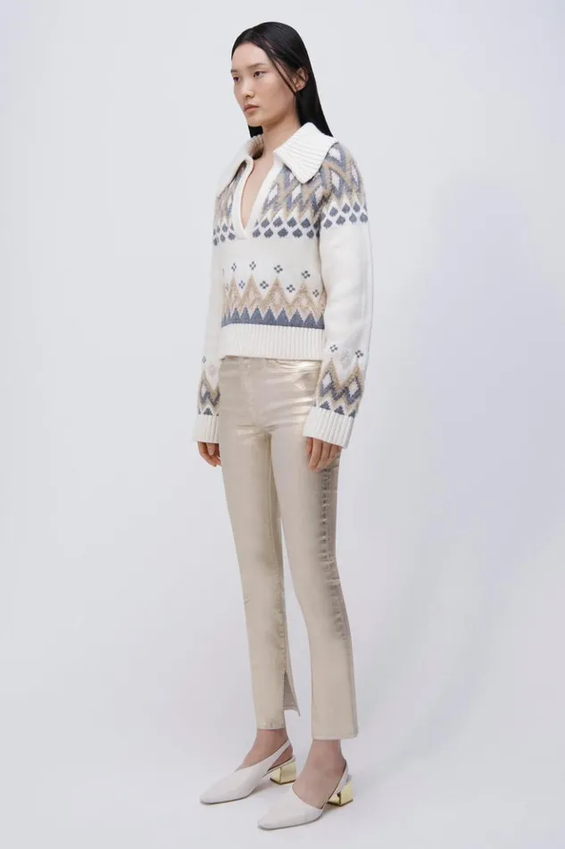 Women Rae Denim Gold Foil Jonathan Simkhai Pants and Bottoms