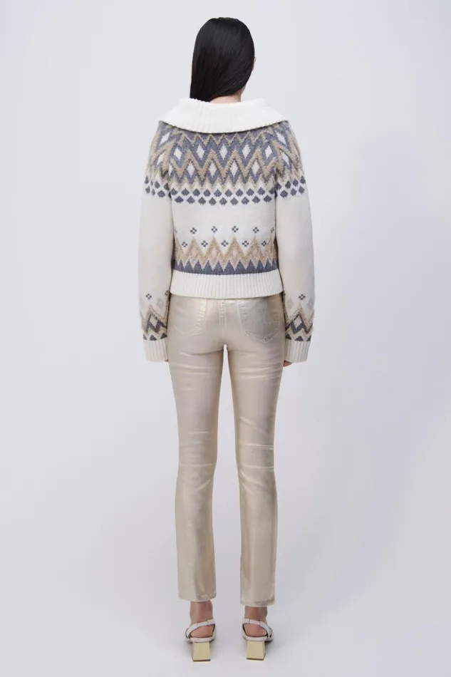 Women Rae Denim Gold Foil Jonathan Simkhai Pants and Bottoms