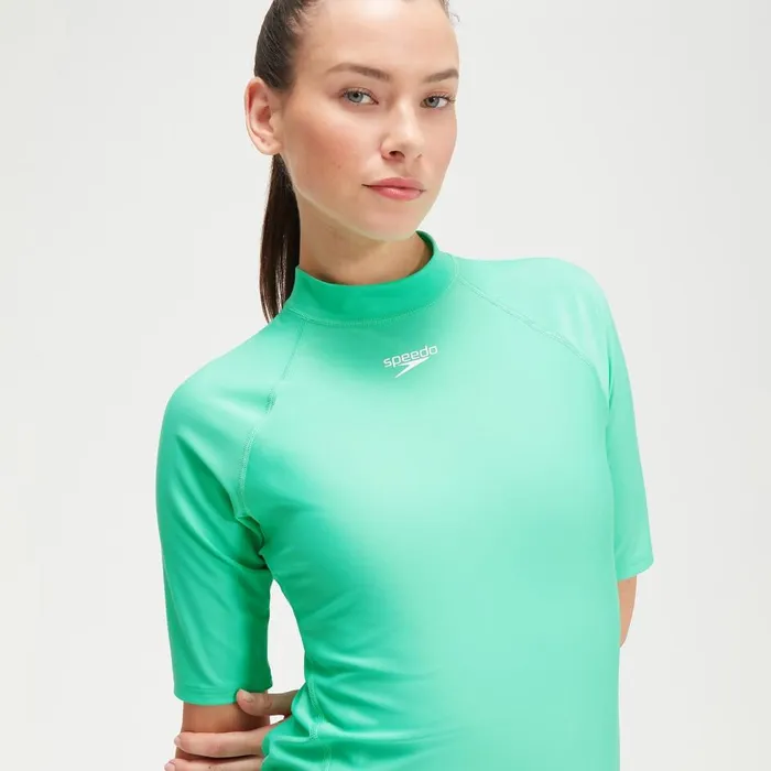 Women Rash Vests Speedo Women039s Short Sleeve Rash Top Green
