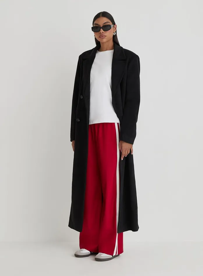 Women Red Side Stripe Wide Leg Trouser Tammy 4th and Reckless Pants