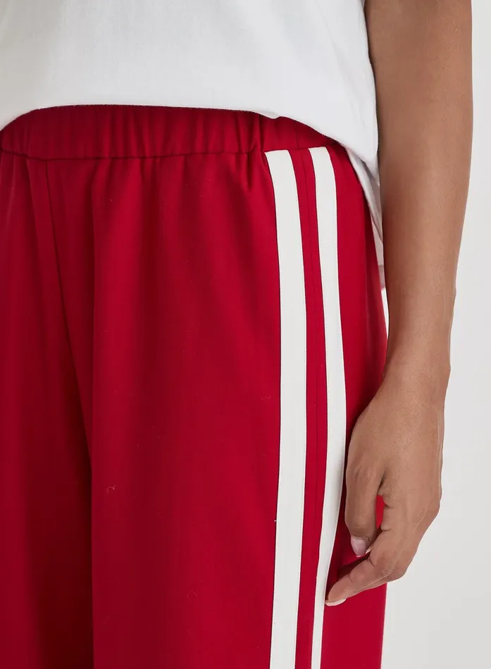 Women Red Side Stripe Wide Leg Trouser Tammy 4th and Reckless Pants