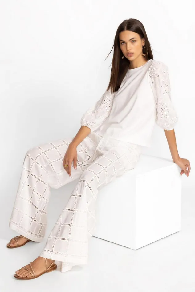 Women RHIANNON EASY PANT White Johnny Was Bottoms Women RHIANNON EASY PANT White Johnny Was Bottoms