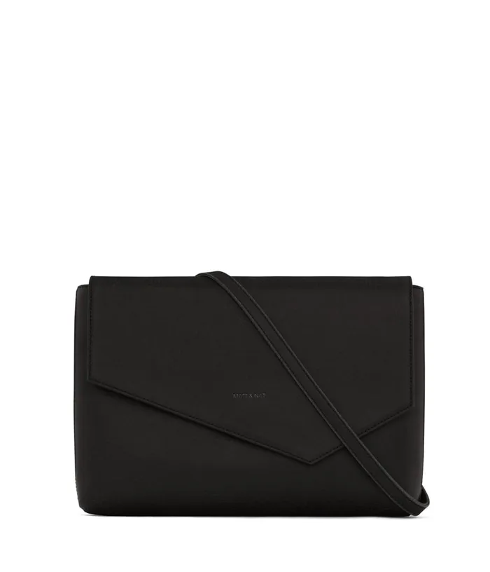 Women Riya Vegan Clutch 8211 Vintage Black Matt and Nat Crossbody