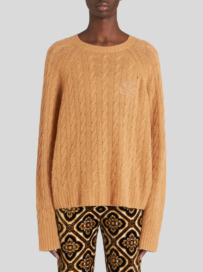 Women Round Neck Cashmere Jumper Etro Knitwear