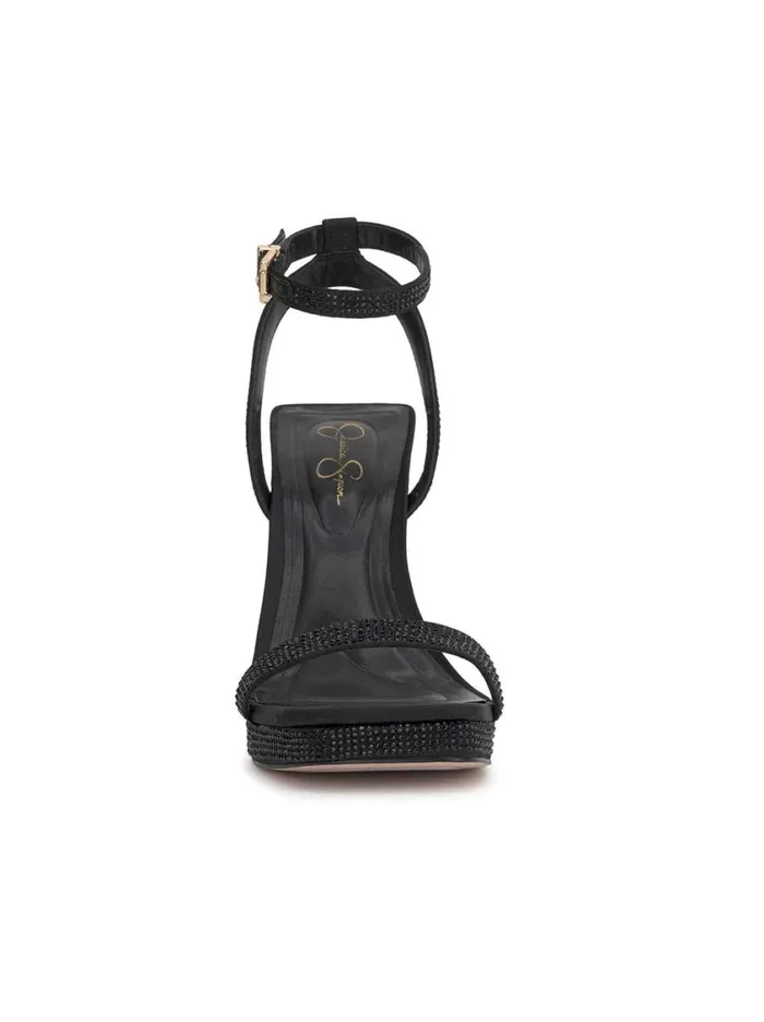 Women Sandals Jessica Simpson Adonia High Heel In Black Shimmer