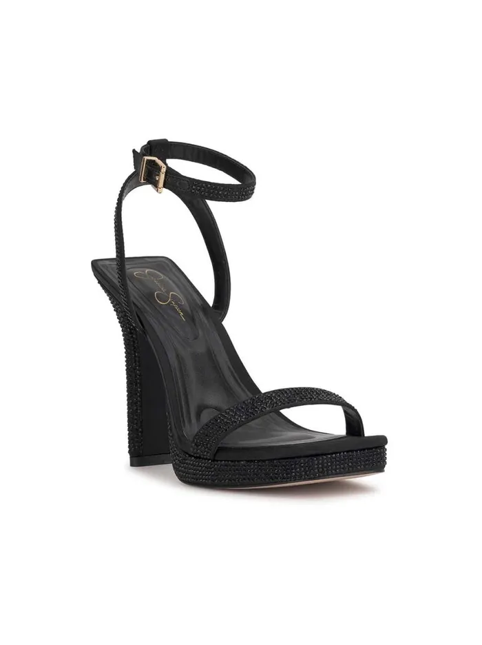 Women Sandals Jessica Simpson Adonia High Heel In Black Shimmer