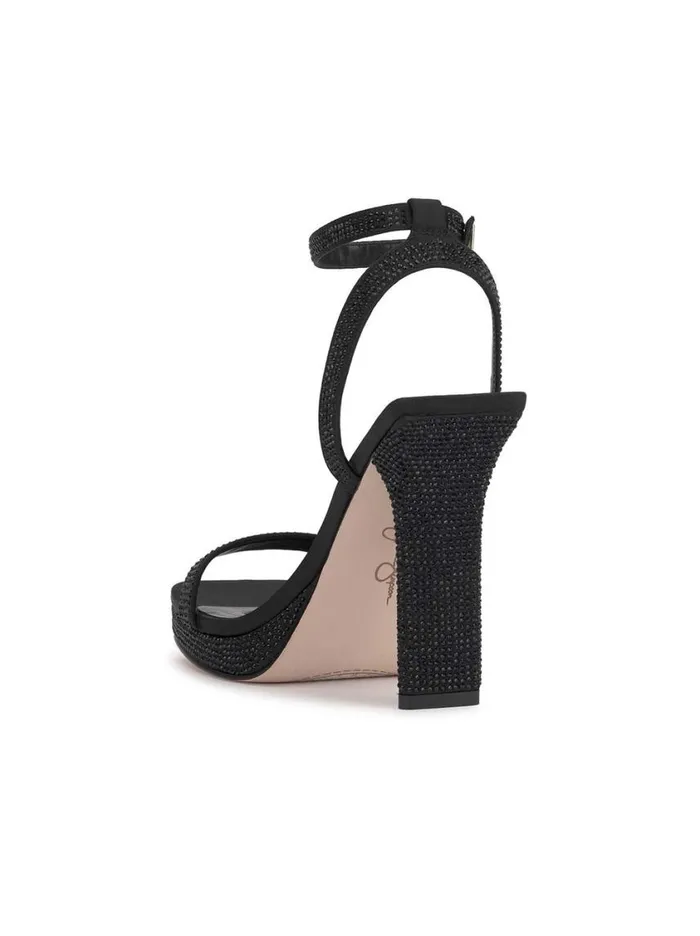 Women Sandals Jessica Simpson Adonia High Heel In Black Shimmer