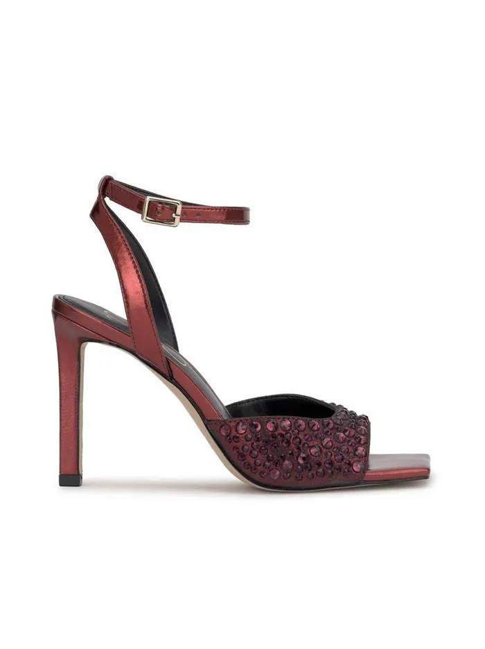 Women Sandals Jessica Simpson Lendall High Heel In Black Oxblood