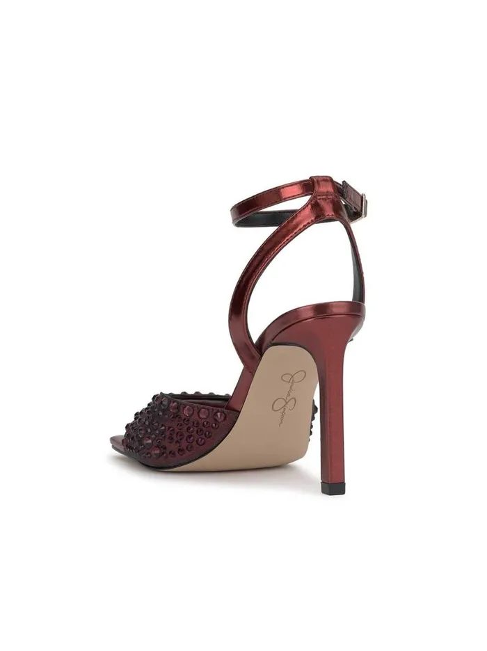 Women Sandals Jessica Simpson Lendall High Heel In Black Oxblood