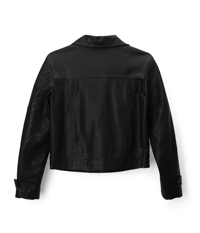 Women Savina WomenS Vegan Moto Jacket Black Matt and Nat Jackets