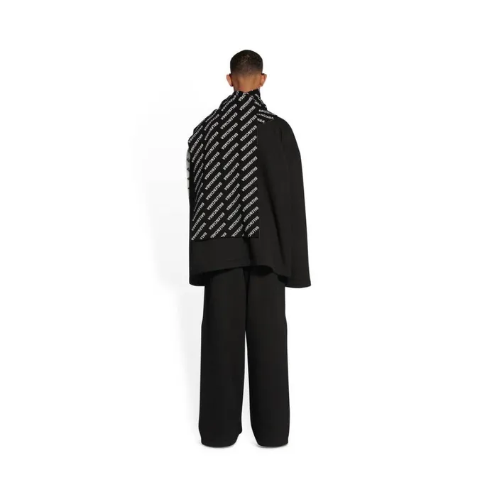 Women Scarves and Caps Balenciaga Mini Allover Logo Scarf In Black