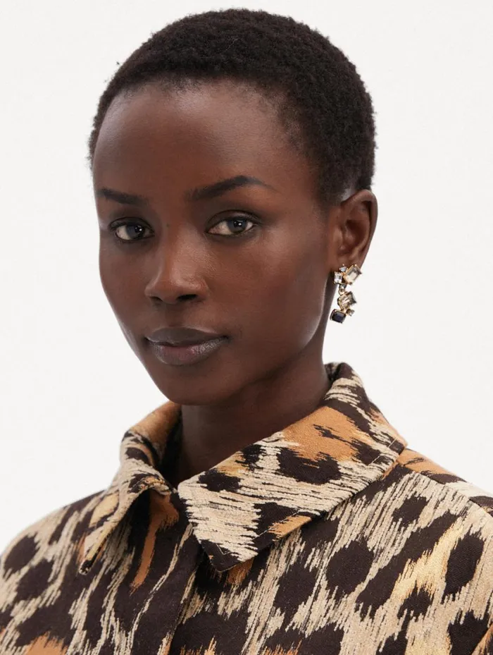 Women Scramble Crystal Drop Earrings Indigo Oscar De La Renta Earrings Women Scramble Crystal Drop Earrings Indigo Oscar De La Renta Earrings