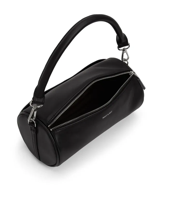 Women Seoul Vegan Barrel Satchel 8211 Loom Blacks Matt and Nat Satchels