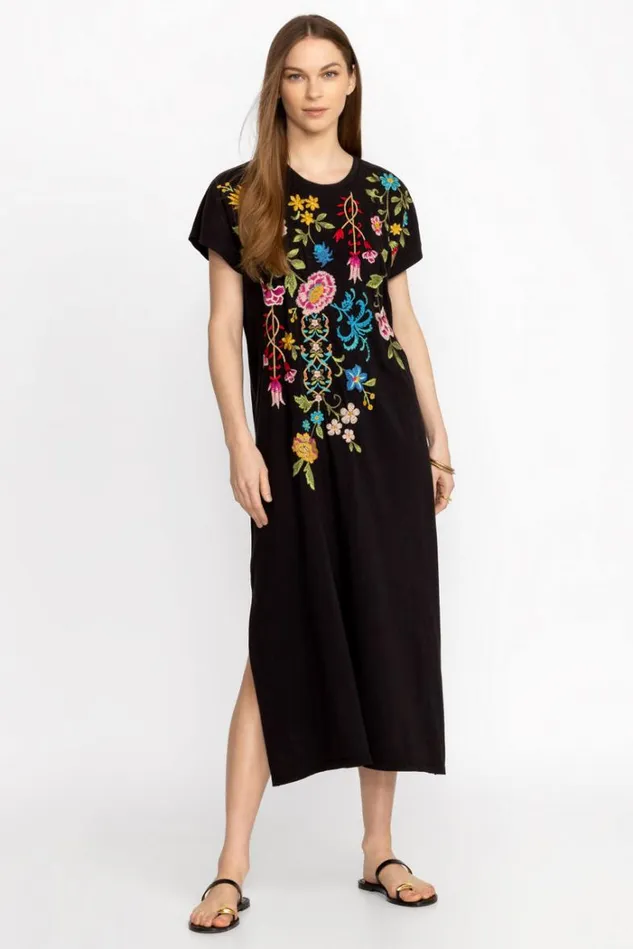 Women SHERI RELAXED KNIT DRESS Black Johnny Was Dresses