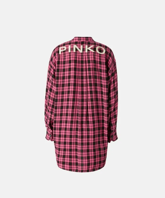 Women Shirts And Blouses Pinko Long Check Shirt With Sash Multicolour 8211 Fuchsiablack Women Shirts And Blouses Pinko Long Check Shirt With Sash Multicolour 8211 Fuchsiablack