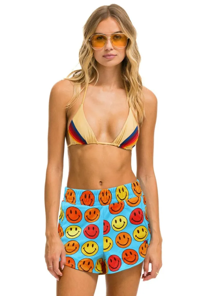 Women Shorts Aviator Nation Smiley Bingo Lounger Short 8211 Sky