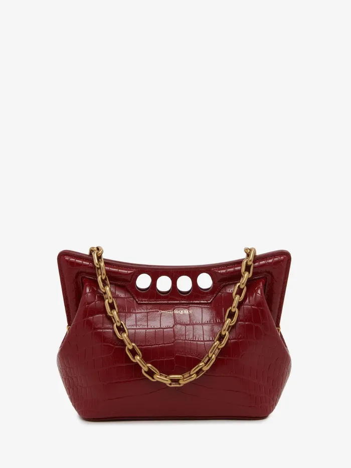 Women Shoulder Bags Alexander McQueen The Peak Bag Small Dark Red