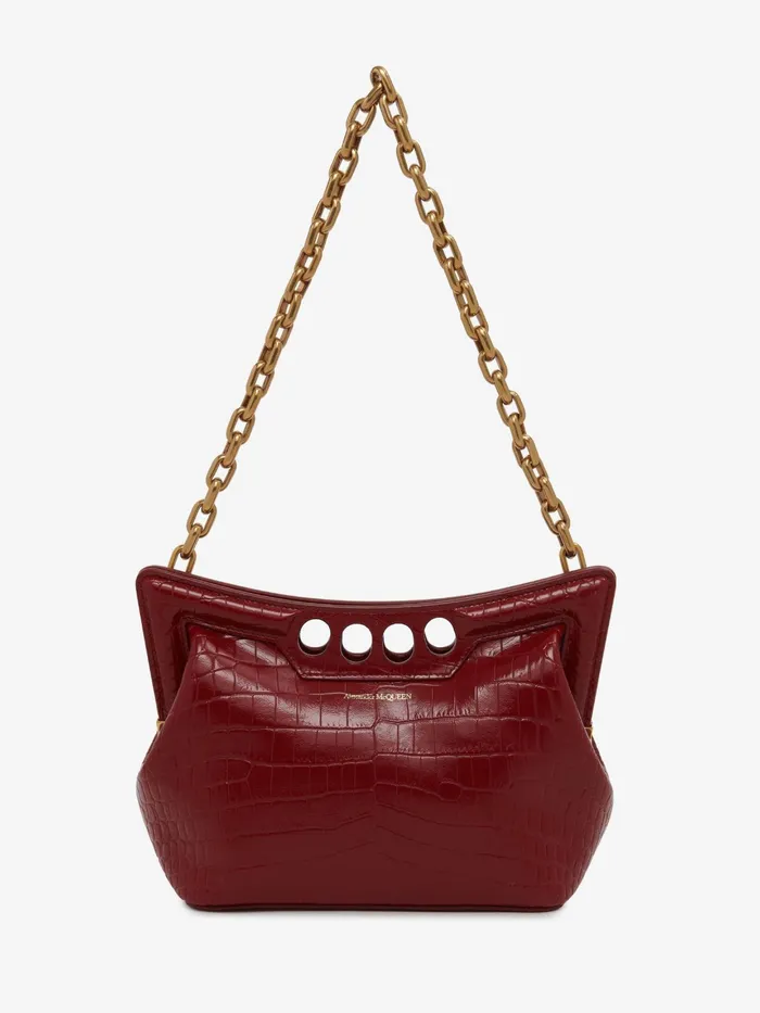 Women Shoulder Bags Alexander McQueen The Peak Bag Small Dark Red