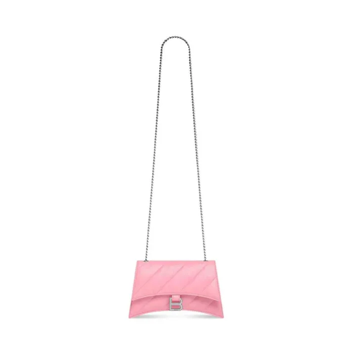 Women Shoulder Bags Balenciaga Crush Xs Chain Bag Quilted In Pink