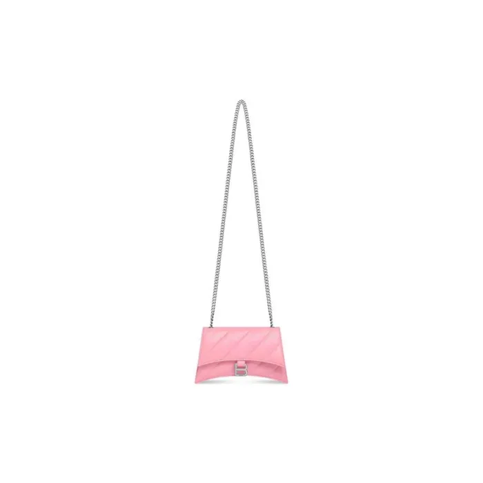 Women Shoulder Bags Balenciaga Crush Xs Chain Bag Quilted In Pink