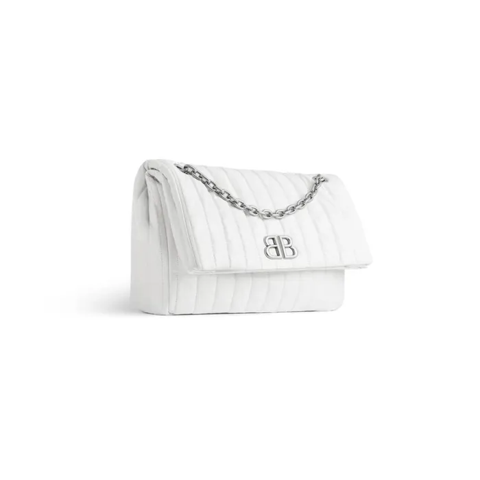 Women Shoulder Bags Balenciaga Monaco Medium Chain Bag Quilted In Off White
