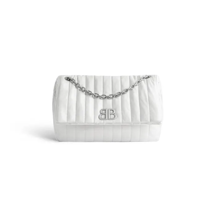 Women Shoulder Bags Balenciaga Monaco Medium Chain Bag Quilted In Off White