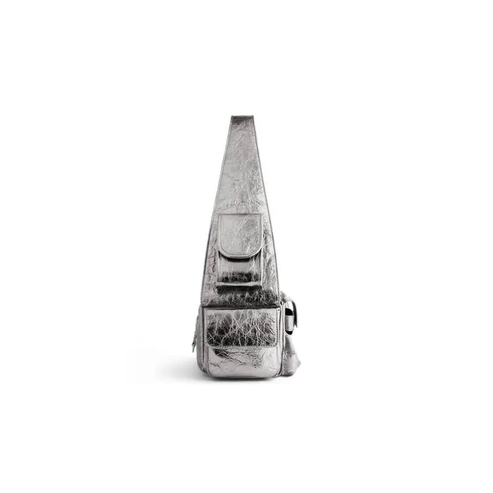 Women Shoulder Bags Balenciaga Superbusy Xs Sling Bag Metallized In Silver