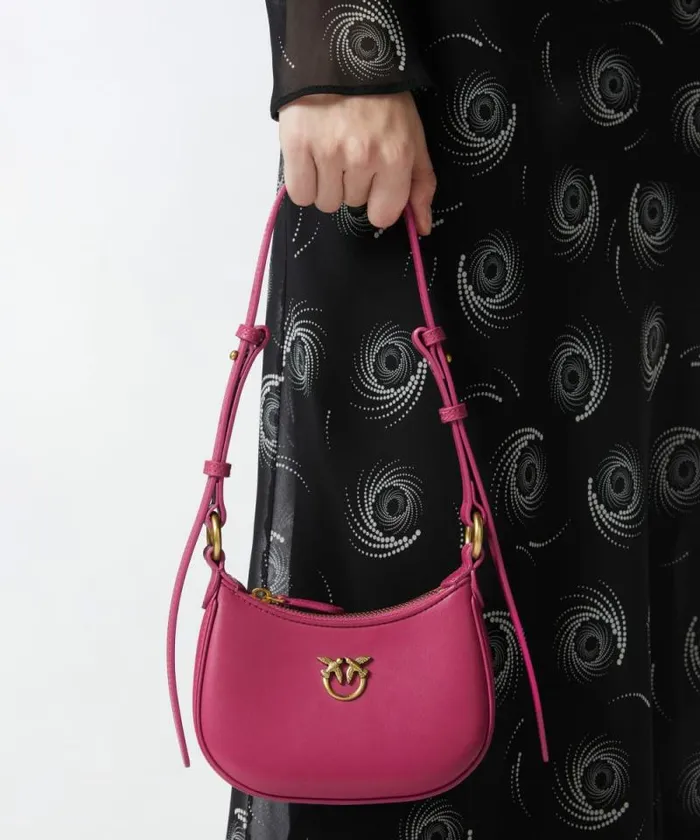 Women Shoulder Bags Pinko Half Moon Baby Leather Shoulder Bag Pinko Pinkantique Gold Women Shoulder Bags Pinko Half Moon Baby Leather Shoulder Bag Pinko Pinkantique Gold