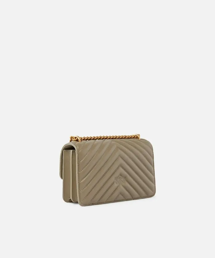 Women Shoulder Bags Pinko Mini Love Bag One Chevron Walnutantique Gold Women Shoulder Bags Pinko Mini Love Bag One Chevron Walnutantique Gold