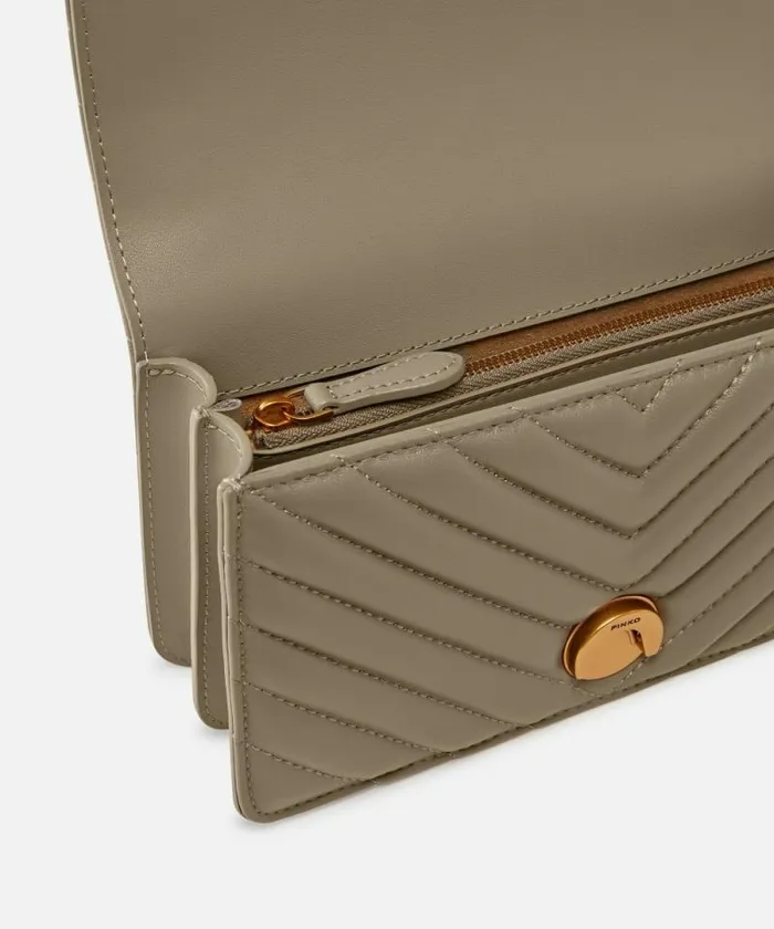Women Shoulder Bags Pinko Mini Love Bag One Chevron Walnutantique Gold Women Shoulder Bags Pinko Mini Love Bag One Chevron Walnutantique Gold