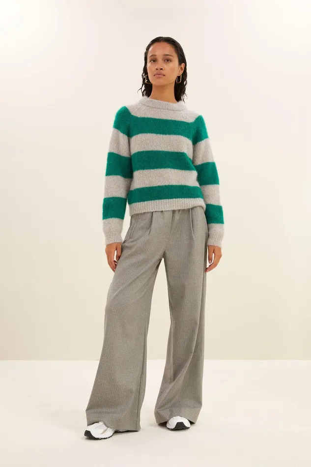Women Sian Stripe Pullover Evergreen Bybar Pullovers