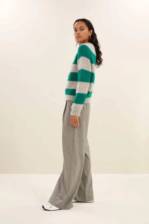 Women Sian Stripe Pullover Evergreen Bybar Pullovers Women Sian Stripe Pullover Evergreen Bybar Pullovers