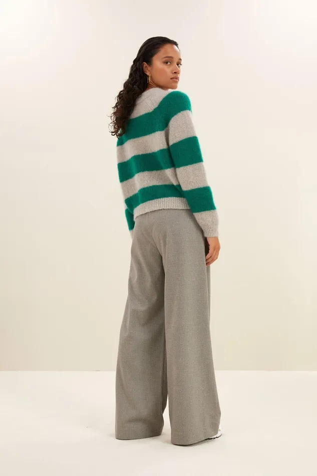 Women Sian Stripe Pullover Evergreen Bybar Pullovers Women Sian Stripe Pullover Evergreen Bybar Pullovers