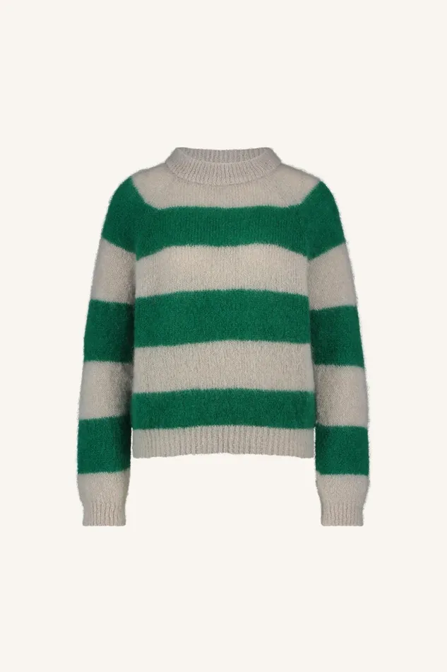 Women Sian Stripe Pullover Evergreen Bybar Pullovers Women Sian Stripe Pullover Evergreen Bybar Pullovers