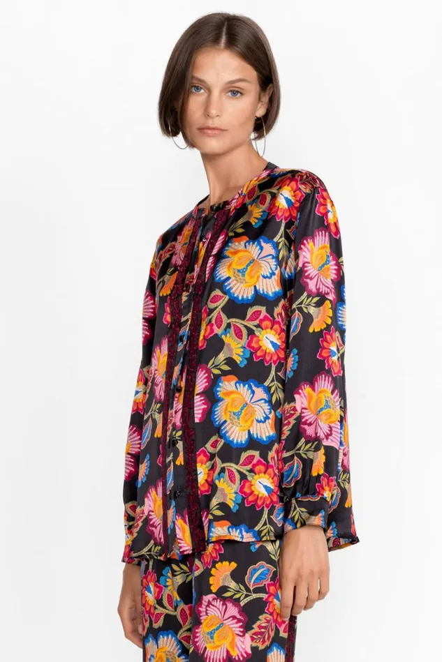 Women Sidonia Mandarin Button Down Shirt Sidonia Johnny Was Tops Women Sidonia Mandarin Button Down Shirt Sidonia Johnny Was Tops