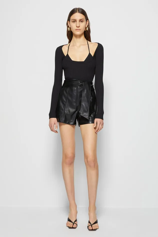 Women Signature Mari Short Black Jonathan Simkhai Pants and Bottoms