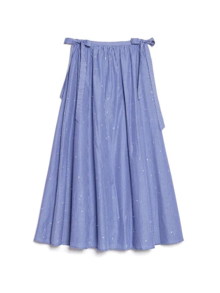 Women Sister Jane Bottoms Ivy Stripe Midi Skirt Navy Blue