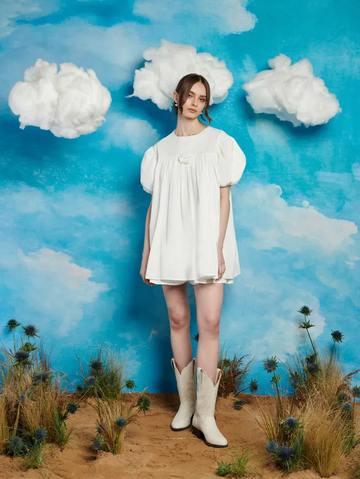 Women Sister Jane Dresses Gibson Rose Mini Dress Pearl White