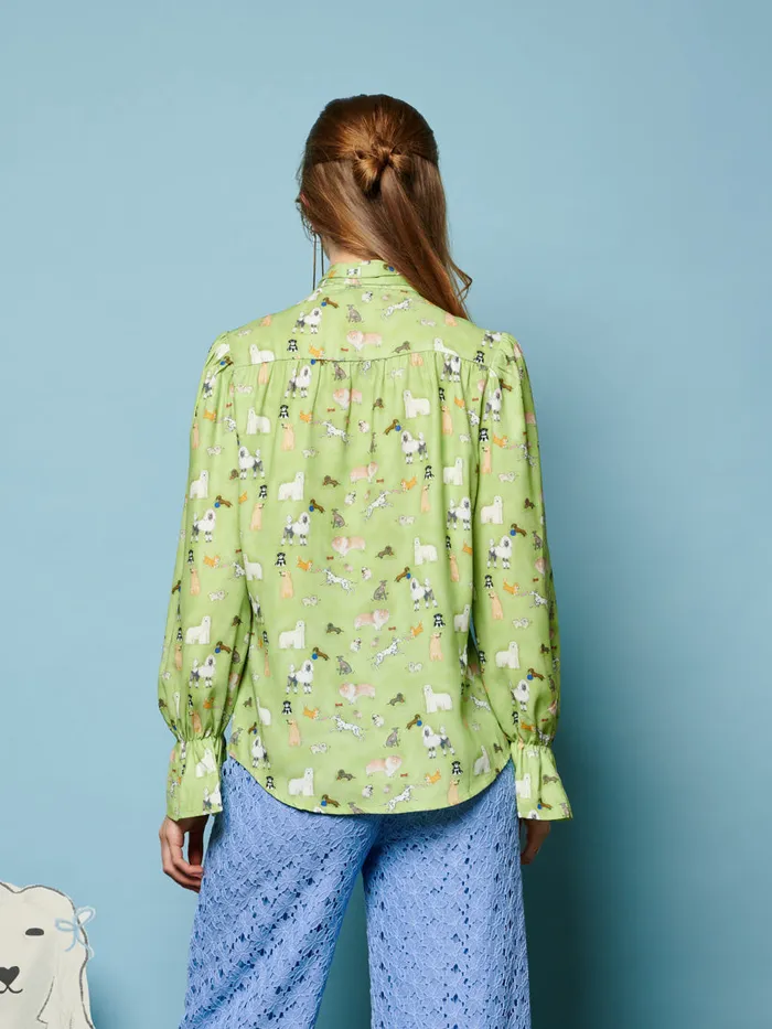 Women Sister Jane Tops Companions Bow Blouse Greenery Green