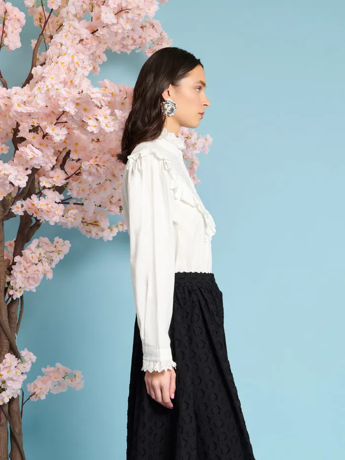 Women Sister Jane Tops Dancing Blooms Blouse Snow White