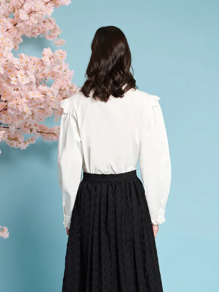 Women Sister Jane Tops Dancing Blooms Blouse Snow White
