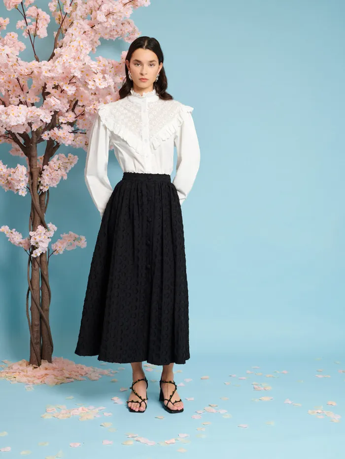 Women Sister Jane Tops Dancing Blooms Blouse Snow White
