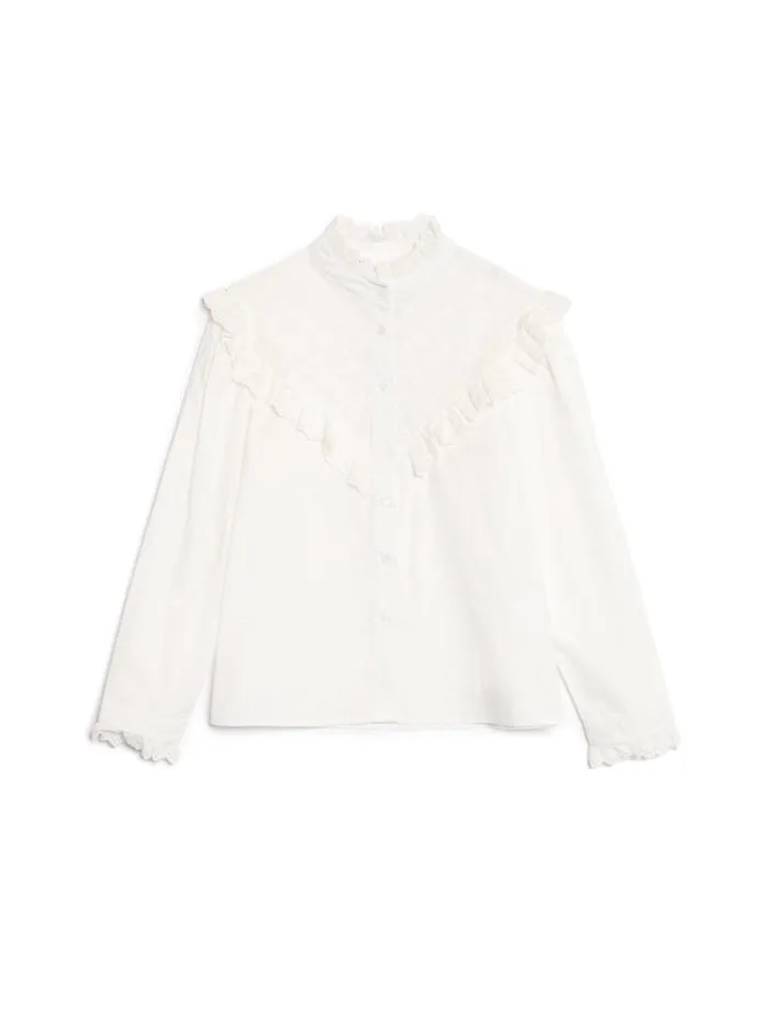Women Sister Jane Tops Dancing Blooms Blouse Snow White