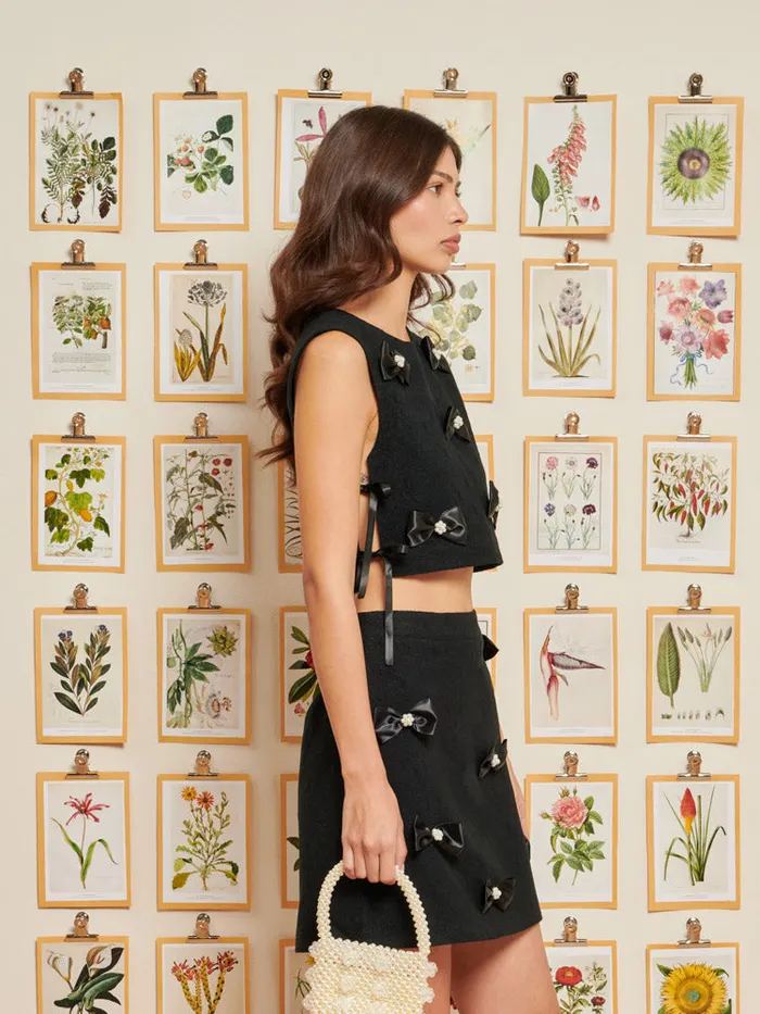 Women Sister Jane Tops DREAM Little Things Vest Top Ebony Black