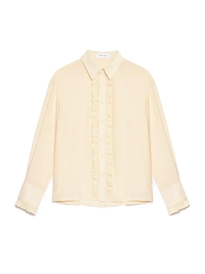 Women Sister Jane Tops Freddie Ruffle Shirt Pearl Ivory