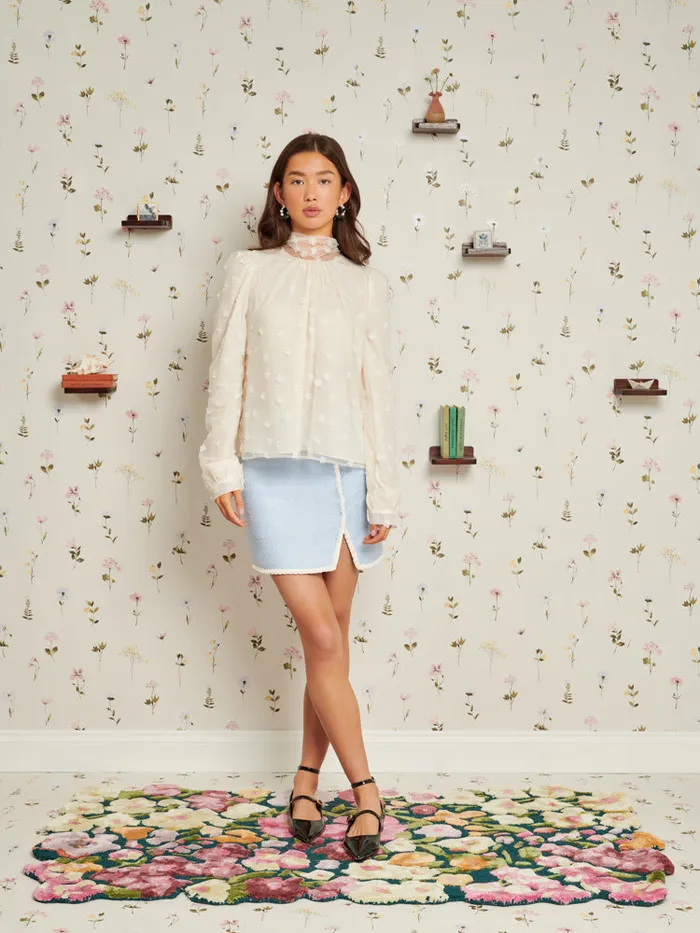 Women Sister Jane Tops Mementos Tulle Blouse Pearl Ivory