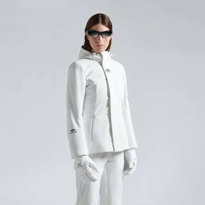 Women Ski Balenciaga Skiwear 8211 3b Sports Icon Ski Hourglass Parka In White