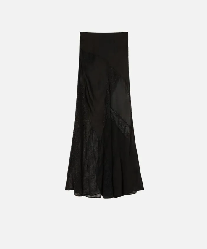 Women Skirts Pinko Elegant Patchwork Skirt Limo Black Women Skirts Pinko Elegant Patchwork Skirt Limo Black