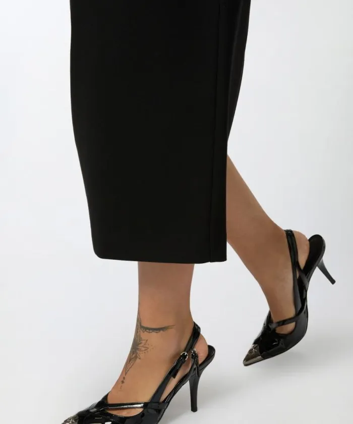 Women Skirts Pinko Long Pencil Skirt With Slit Limo Black Women Skirts Pinko Long Pencil Skirt With Slit Limo Black