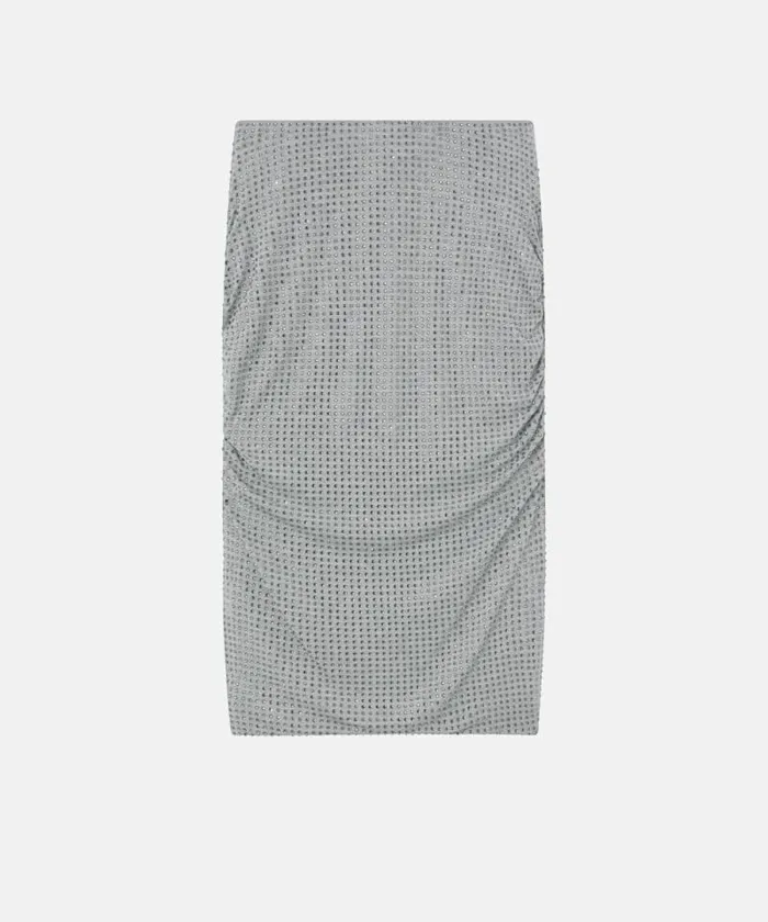 Women Skirts Pinko Pencil Skirt With Applied Rhinestones Drizzle Grey Women Skirts Pinko Pencil Skirt With Applied Rhinestones Drizzle Grey